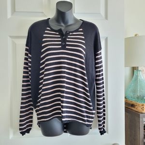 Rebecca Minkoff cashmere/merino wool/silk Closet Staple Striped sweater sz S